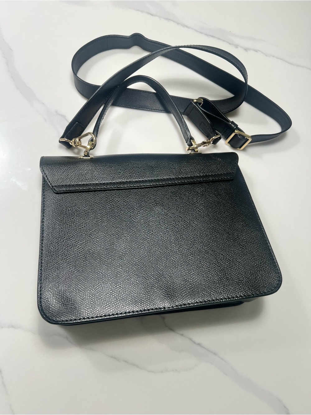 Authentic Furla Classic Black Leather Metropolis Top-Handle Crossbody Bag - EUC - Picture 7 of 13